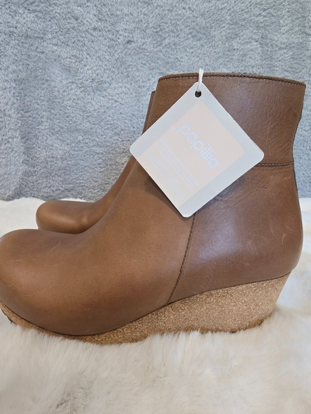 Papillio Shoes | Birkenstock Papillio Ebba Brown Wedge Cork Ankle Boots Size 40